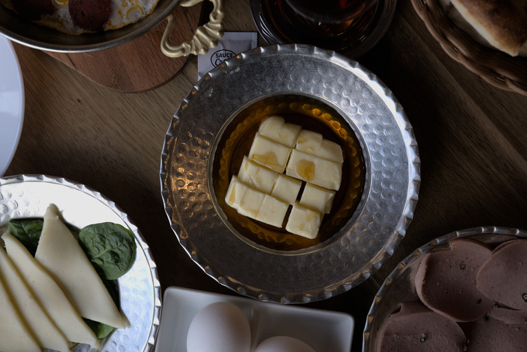 honey and butter at the turkish breakfast table
